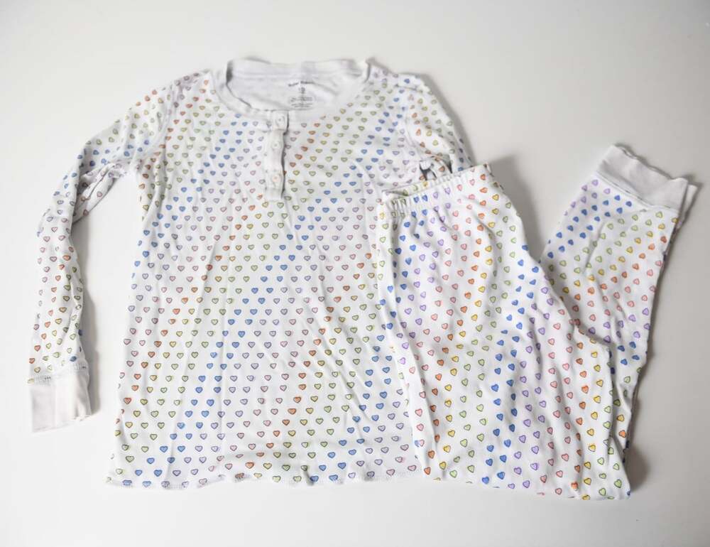 Roller Rabbit Disco Hearts Kids Size 10 Long Sleeve Polo Pajama Set Pima Cotton